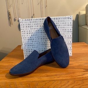 Blue Suede Franco Sarto Loafers, size 7.5